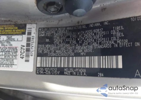 2006 Toyota Sienna Le из США, поврежденный, VIN 5TDBA23C56S057596